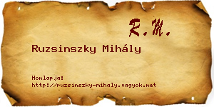 Ruzsinszky Mihály névjegykártya