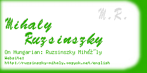 mihaly ruzsinszky business card